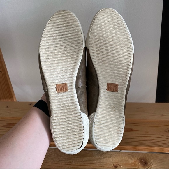 Frye Brown Leather Melanie Slip On Sneakers 10 - Picture 15 of 15